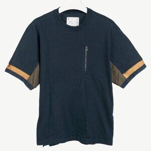 Sacai Navy Cotton-Jersey Layered T-Shirt